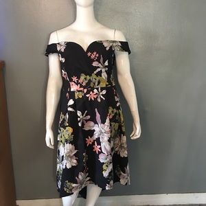 Off the shoulder high-low dress